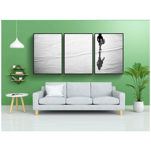 фото Набор модулных постеров для интерьера "серфер, серфинг, пляж" 60x90 см. в тубусе, без рамки lotsprints