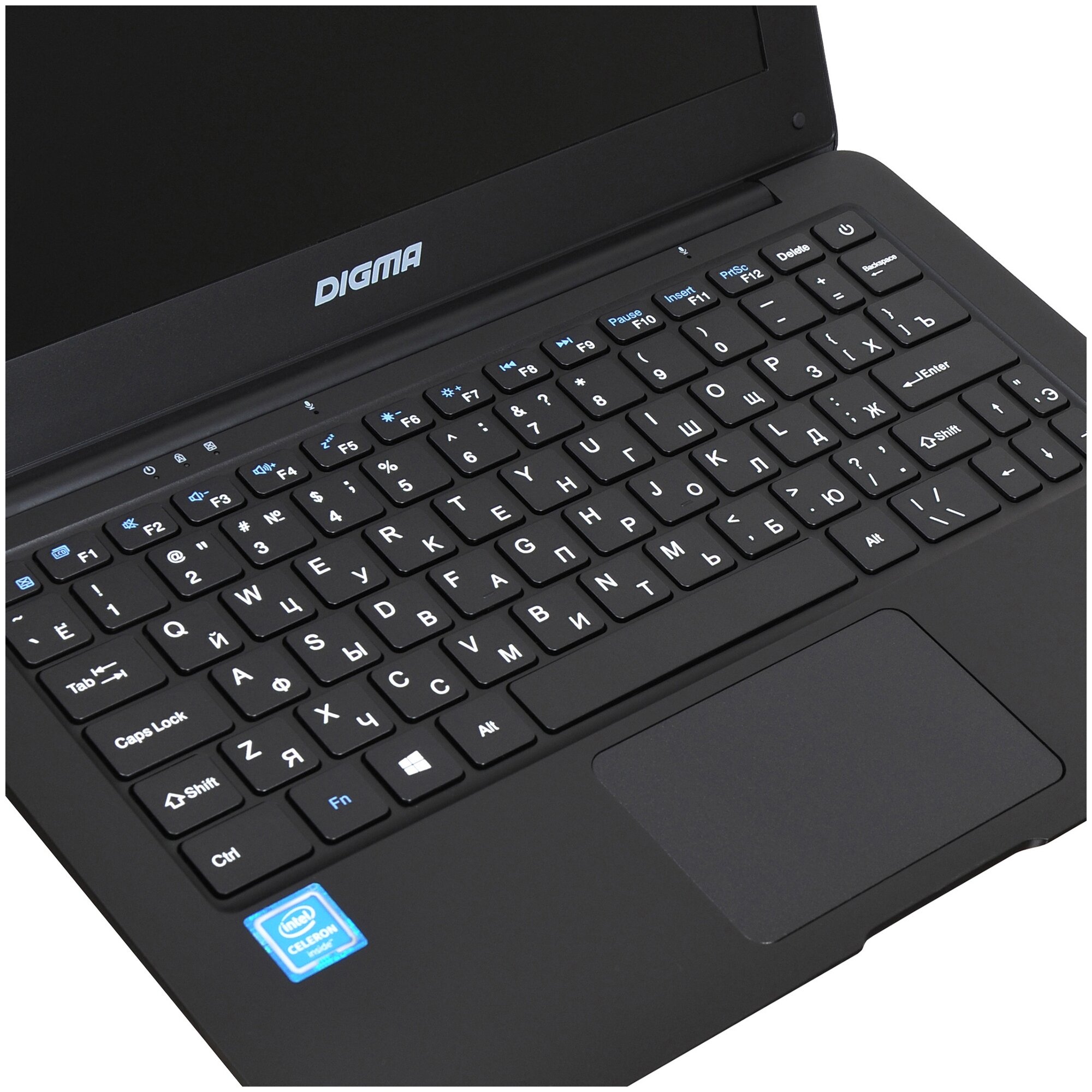 116 Ноутбук DIGMA EVE 11C408 1920x1080 Intel Celeron N3350 11 ГГц RAM 4 ГБ DDR3 SSD 64 ГБ Intel HD Graphics 500 Windows 10 Home ES2055EW черный