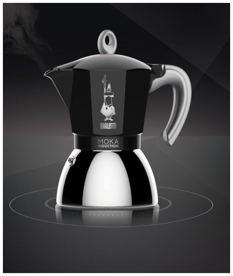 Кофеварка гейзерная BIALETTI Moka Induzione 4 чашки, черный - фотография № 2