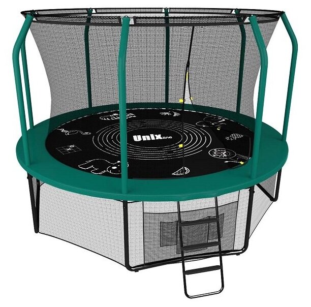 Батут UNIX line SUPREME GAME 10 ft (green) с внутренней сеткой