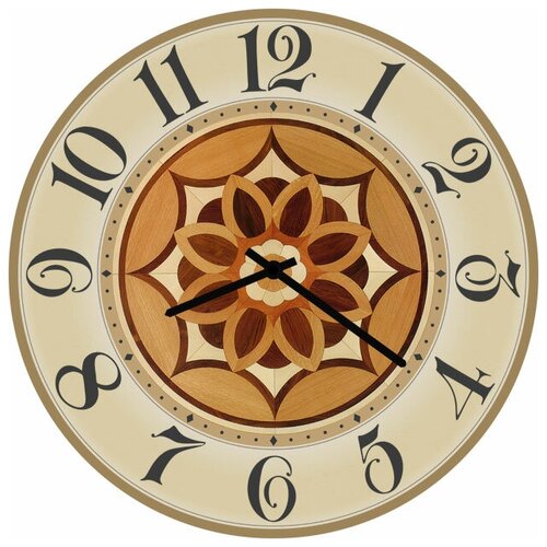 фото Svs настенные часы svs 3002886 бежевый узор