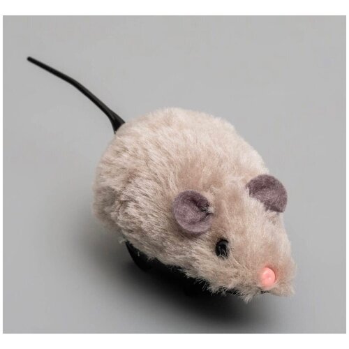 Игрушка для кошек, мышь заводная меховая , 8,5 см