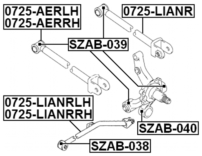 Сайлентблок задней цапфы Febest SZAB-040