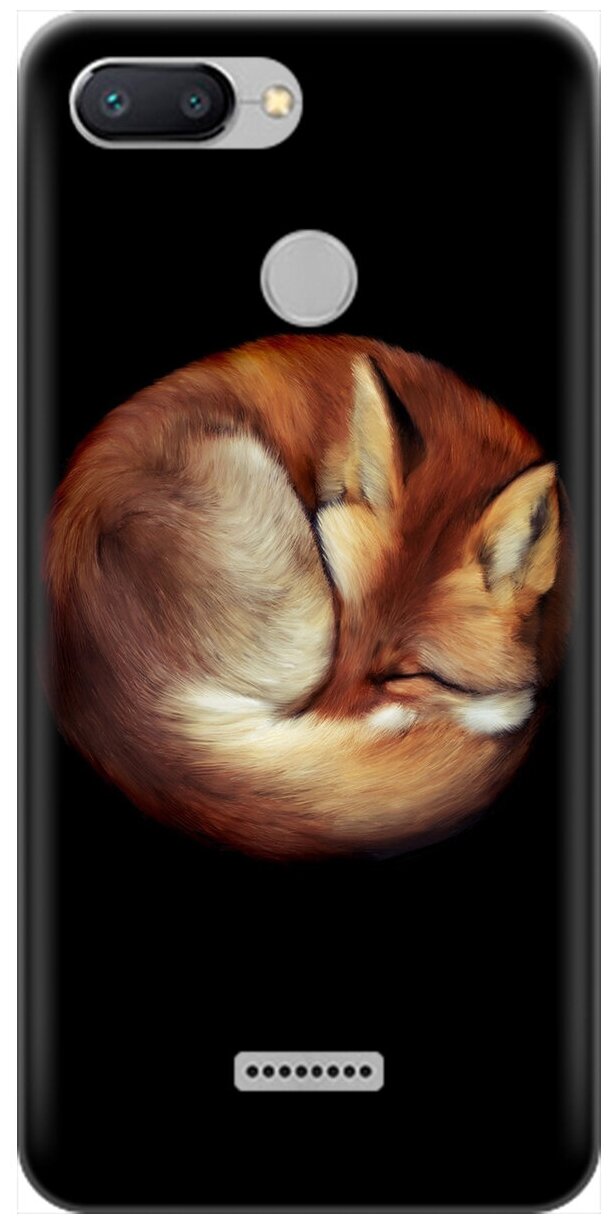 Силиконовый чехол на Xiaomi Redmi 6, Сяоми Редми 6 с принтом "Спящая лиса"