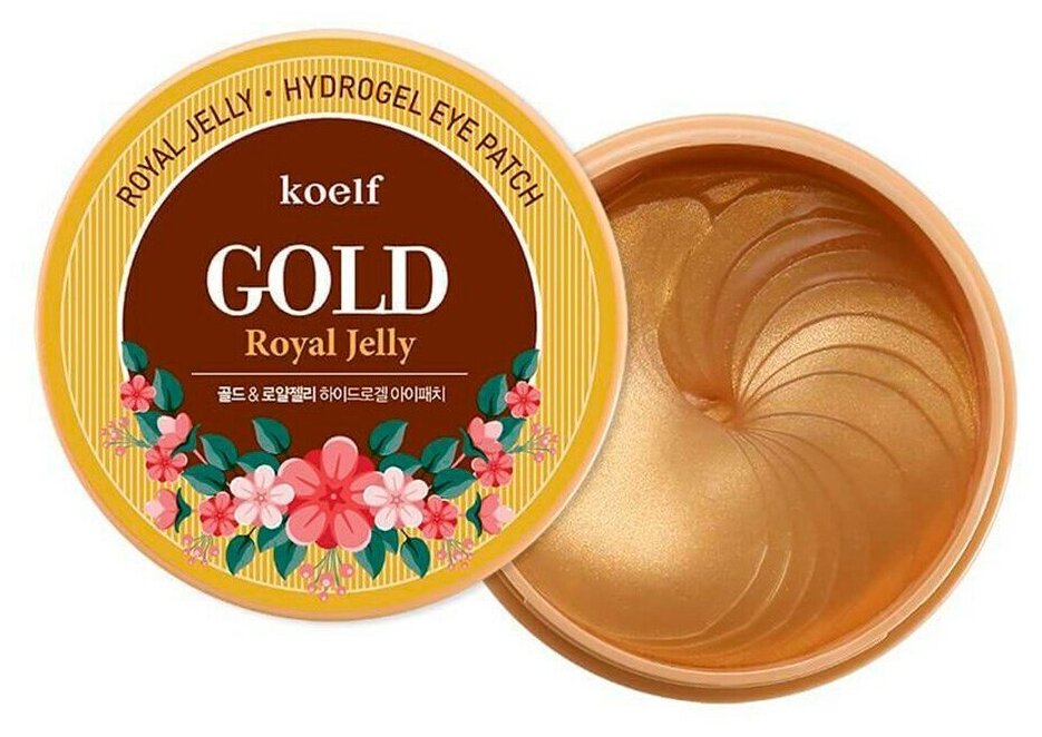 Koelf Гидрогелевые патчи для век с частицами коллоидного золота и маточным молочком Hydro Gel Gold & Royal Jelly Eye Patch