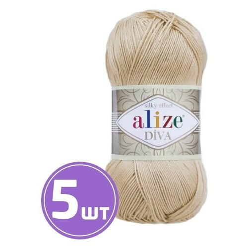 Пряжа Alize Diva Silk effekt (368 беж), 5 шт. по 100 г, Alize