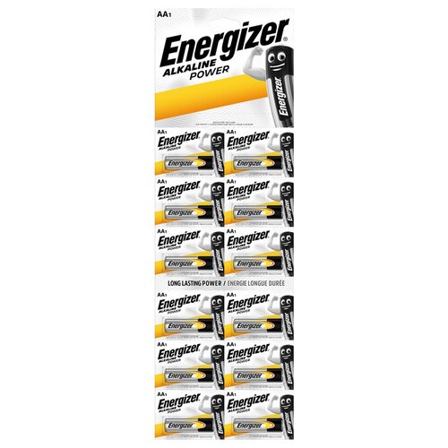 фото Батарейка energizer power аа (lr06) алкалиновая, отрывной набор, 12 штук в упаковке
