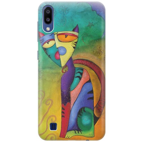 фото Re:paчехол - накладка artcolor для samsung galaxy m10 с принтом "разноцветный котик"