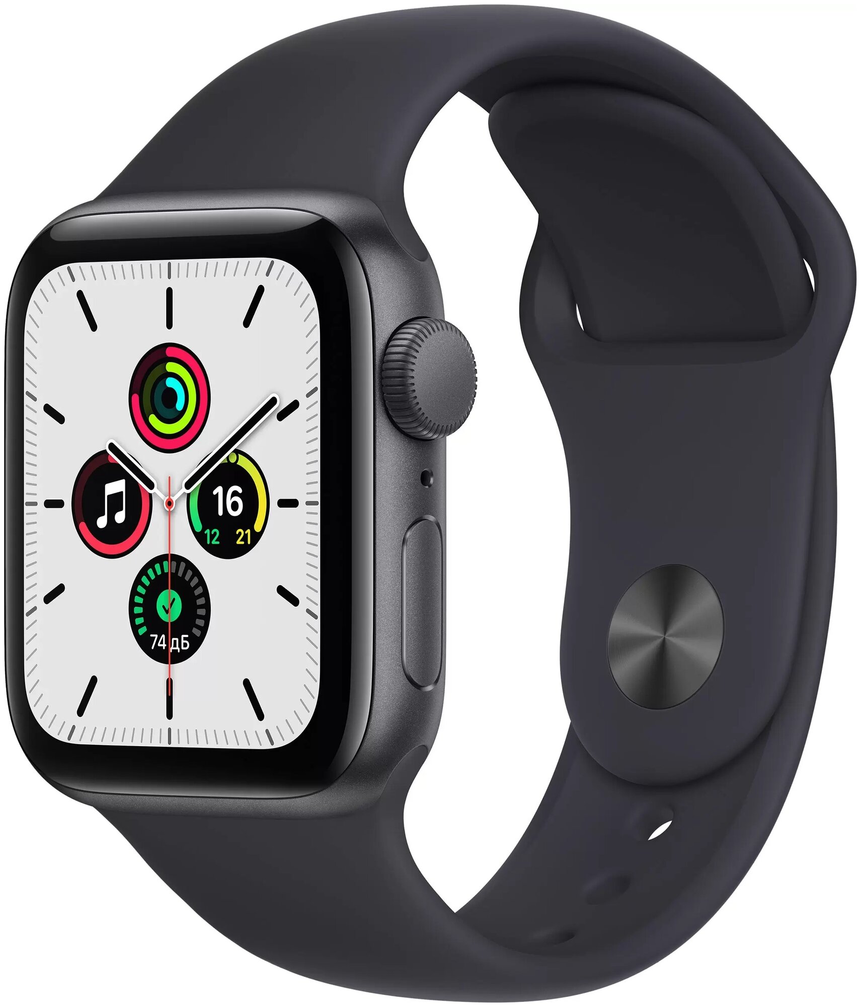 Apple Watch SE GPS, 44mm Space Grey Aluminium Case with Midnight Sport Band