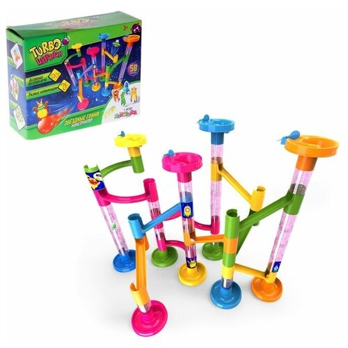 кегли и шарики пластиковые детский набор для боулинга игра для дома и улицы Конструктор Turbo шарики, 58 деталей
