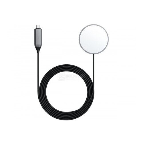 фото Беспроводное зарядное устройство satechi magnetic wireless charging cable, до 7.5w для apple iphone, серый космос st-ucqimcm