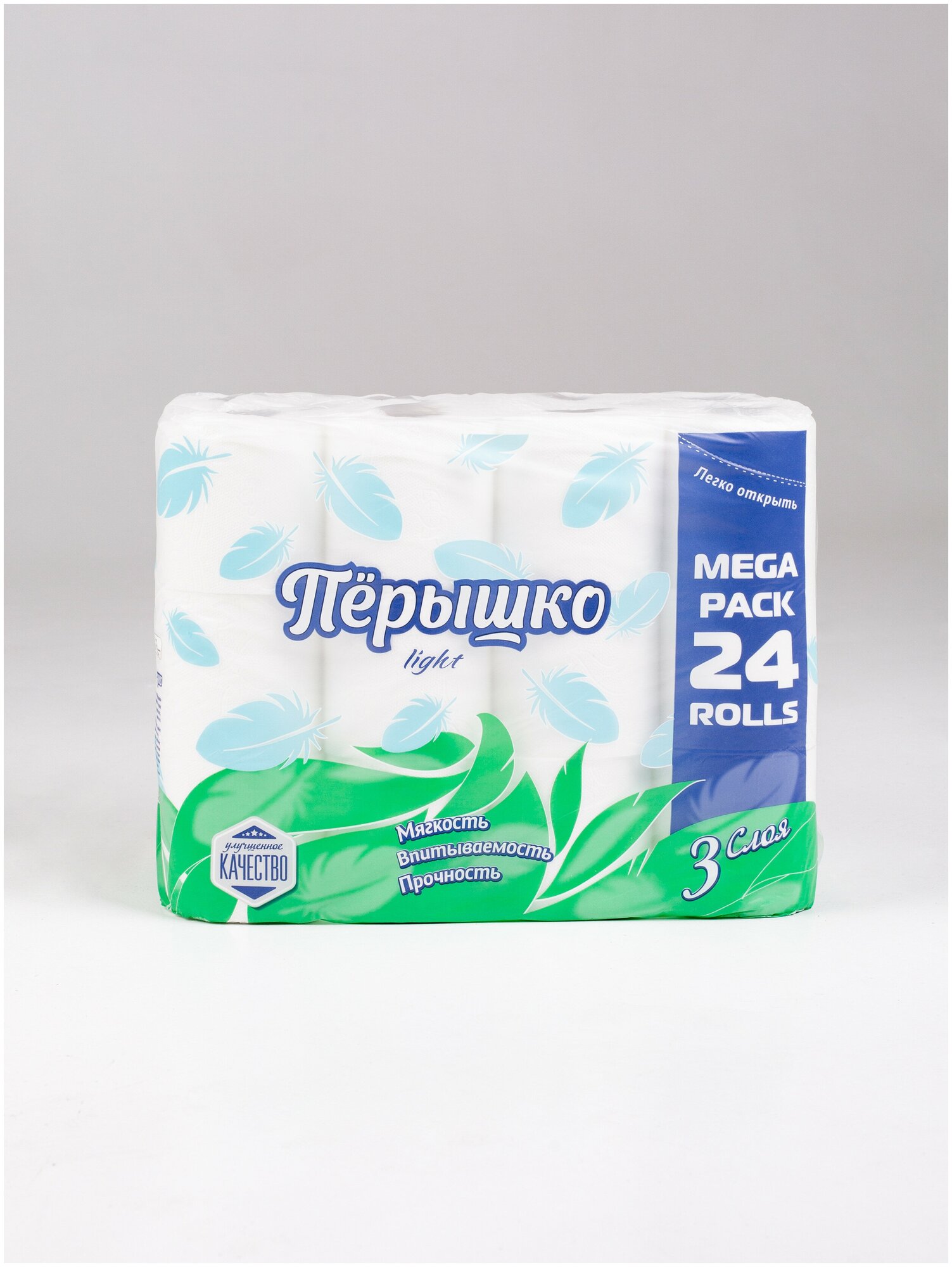 Туалетная бумага Перышко Light белая 24 рулона 3 слоя - фото №3