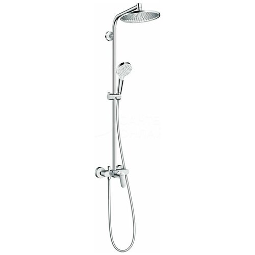 Душевая стойка Hansgrohe Crometta S 240 1jet Showerpipe EcoSmart 27269000 9 л лейка верхнего душа hansgrohe crometta 26576000