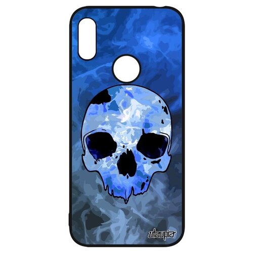 фото Противоударный чехол для // huawei y6 2019 // "череп" хэллоуин стиль, utaupia, голубой
