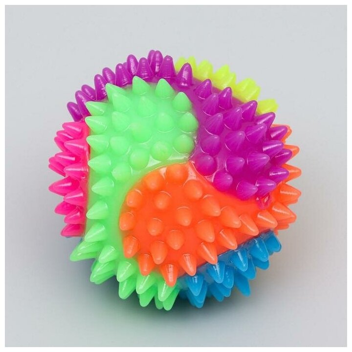 Мяч для собак светящийся, TPR, 7,5 см, микс цветов 6255211 - фотография № 1