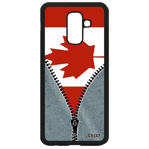 фото Красивый чехол для // galaxy a6 plus 2018 // "флаг канады на молнии" страна дизайн, utaupia, серый
