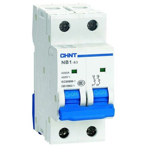 Выключатель автоматический модульный 2п C 6А 6кА NB1-63 (R) CHINT 179667 (1 шт)