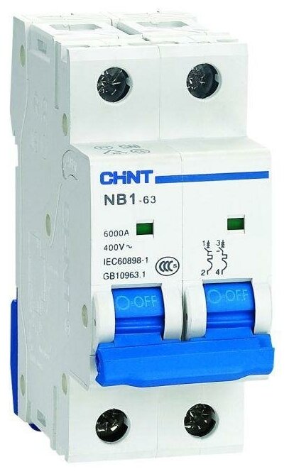 Автоматический выключатель CHINT 2п C 6А 6кА NB1-63 (R) 179667