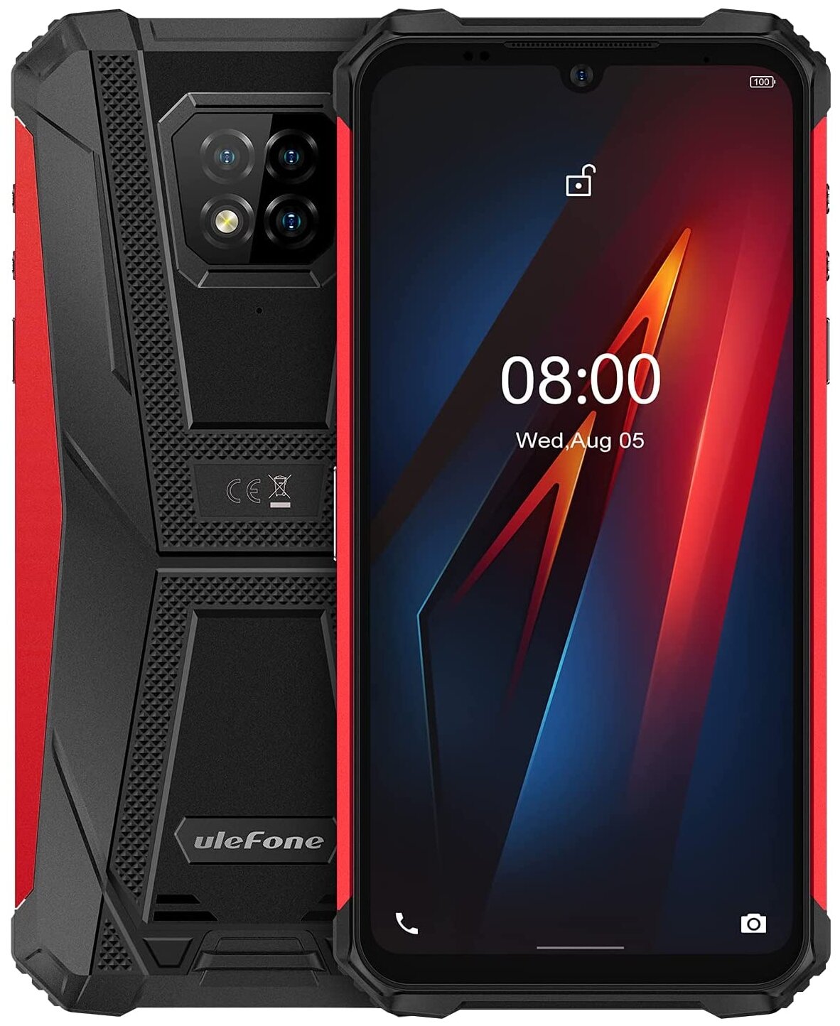 Смартфон Ulefone Armor 8 4/64 ГБ, Dual nano SIM, красный/черный