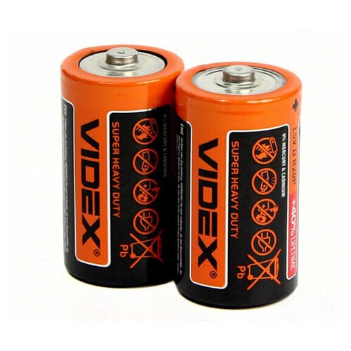 Батарейка D - Videx R20 Shrink VID-R20-2S (2 штуки)
