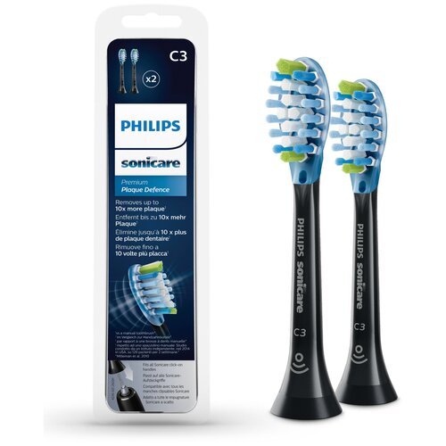 Набор насадок Philips Sonicare C3 Premium Plaque Defence HX9042 для звуковой щетки, черный, 2 шт. philips sonicare c3 replacement toothbrush heads premium plaque control replacement electric toothbrush head