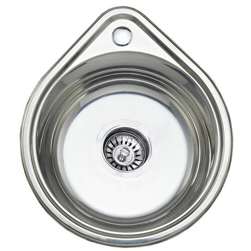 мойка кухонная врезная круглая нержавеющая сталь SKL 3945 ECO 0.8/180 1D декор глянец