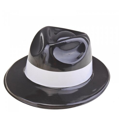 фото Карнавальная шляпа с белым кантом, р-р 56 см, цвет черный happy pirate