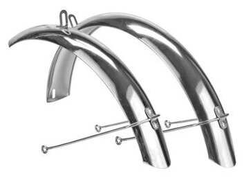 фото Крылья TRIX 12", комплект переднее/заднее, металлические, с "усами", хром HD-14