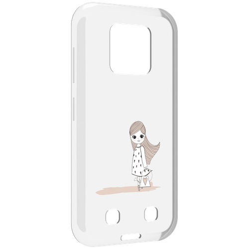 Чехол MyPads Девочка с сумкой для Oukitel WP18 задняя-панель-накладка-бампер чехол mypads динозаврик девочка для oukitel wp18 задняя панель накладка бампер