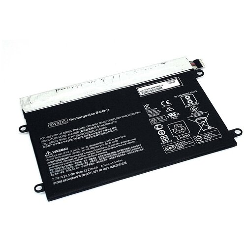 Аккумуляторная батарея для ноутбука HP X2 210 G2 (SW02XL) 7.7V 4221mAh аккумуляторная батарея для ноутбука hp notebook x2 10 p010ca hstnn ib7n 7 4v 4000mah
