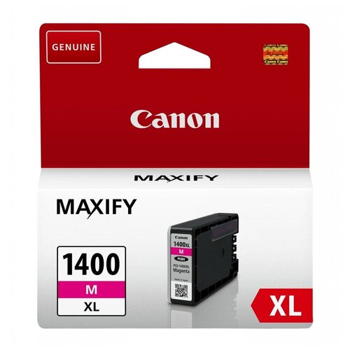 комплект 5 штук картридж струйный canon pgi 1400xl жел пов емк для мв2040 мв2340 Картридж Canon PGI-1400M XL Magenta для MAXIFY МВ2040/МВ2340 9203B001