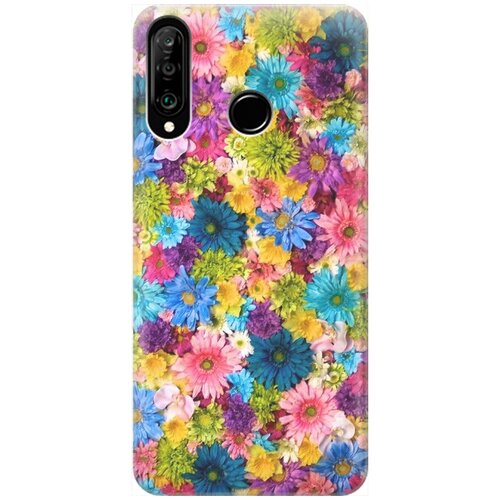 фото Силиконовый чехол на huawei p30 lite / honor 20 lite / honor 20s / хуавей п30 лайт / хонор 20 лайт / хонор 20s с принтом "поле разноцветных цветов" gosso