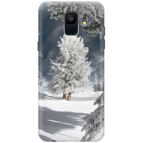 фото Силиконовый чехол на samsung galaxy a6 (2018) / самсунг а6 2018 с принтом "заснеженные деревья gosso