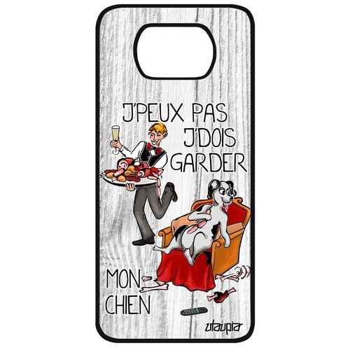 фото Противоударный чехол на смартфон // xiaomi poco x3 // "не могу - у меня собака!" комикс принт, utaupia, светло-серый
