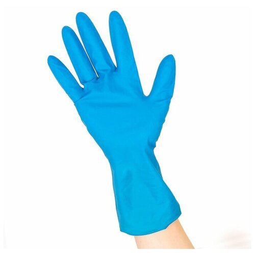 Перчатки латексные Manual HR419, размер XL, смотровые, нестерильные, 50 шт/уп, цвет голубой
