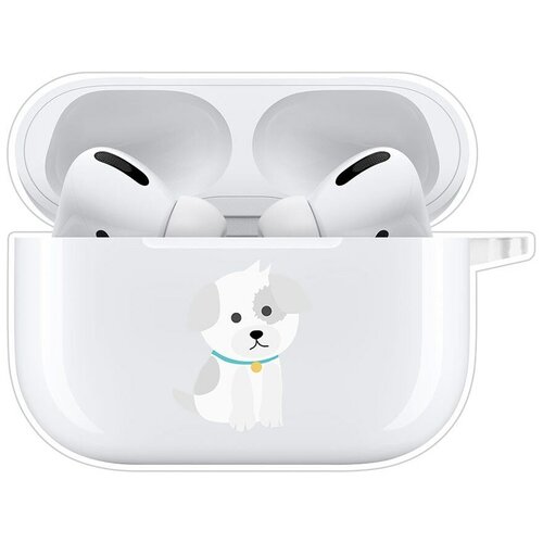 Чехол Krutoff Clear Case для AirPods Pro Белый щенок