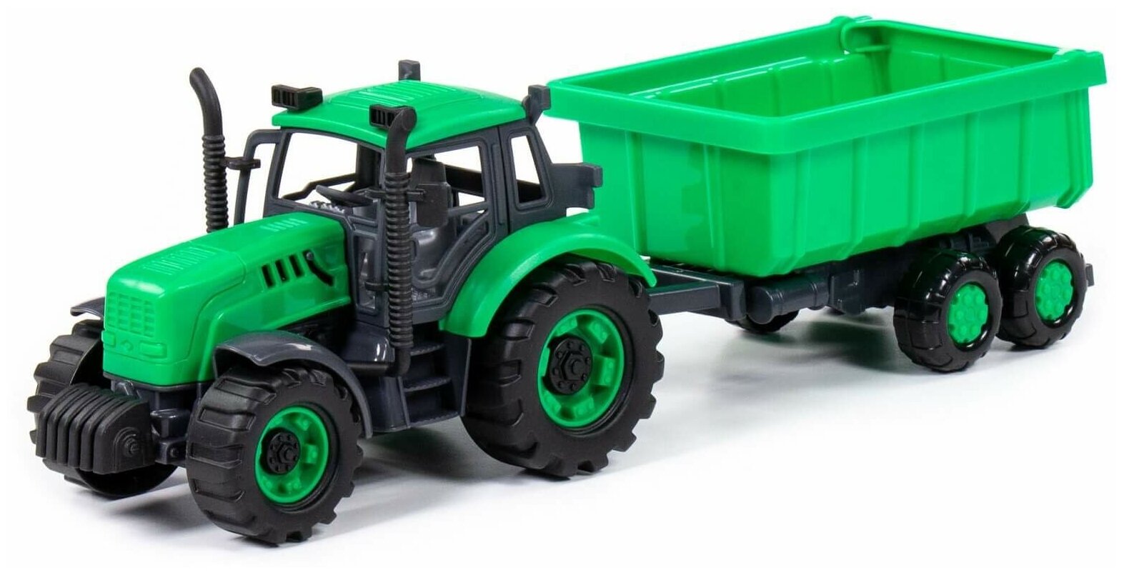 Трактор Прогресс с прицепом инерционный зеленый 91284