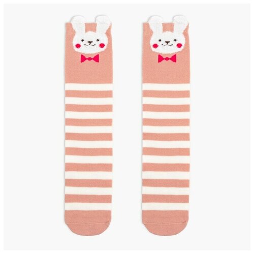 фото Гольфы детские гд4471-17, цвет бело-розовый, р-р 20-22 hobby line