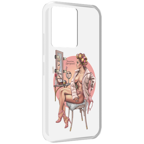 Чехол MyPads красивая-девушка-с-зеркалом женский для Infinix Note 12 5G X671 / Note 12 Pro 5G задняя-панель-накладка-бампер