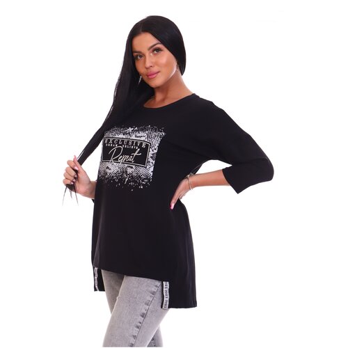 Туника женская с принтом / Туника домашняя / Футболка женская удлиненная / Туника в спортивном стиле трикотажная, р.66