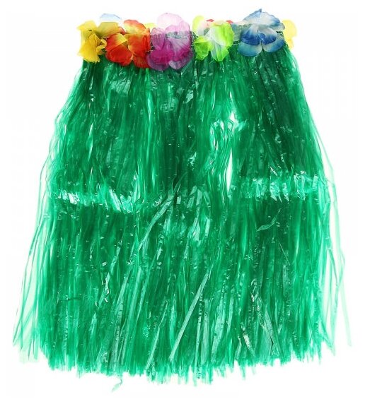 Гавайская юбка, цвет зеленый 40 см (Набор 2 шт.)