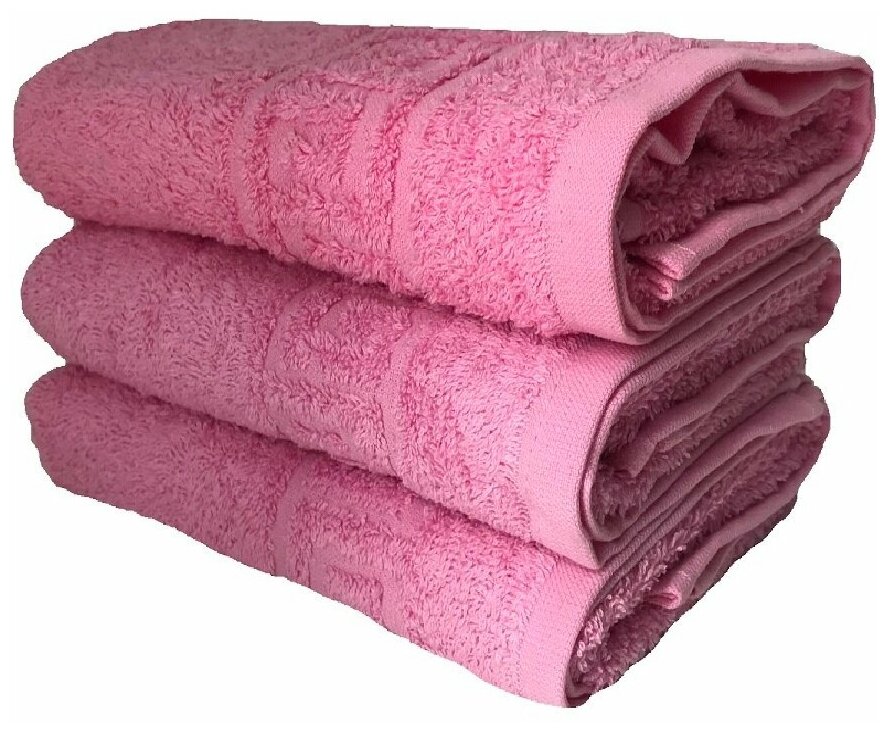 Полотенца махровые для рук 40х70 , комплект из 3 шт. "Розовый " - фотография № 2