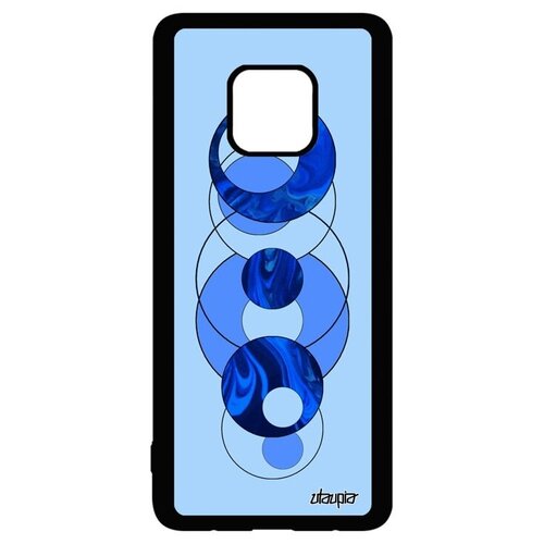 фото Противоударный чехол на // huawei mate 20 pro // "круги" кольца геометрия, utaupia, голубой
