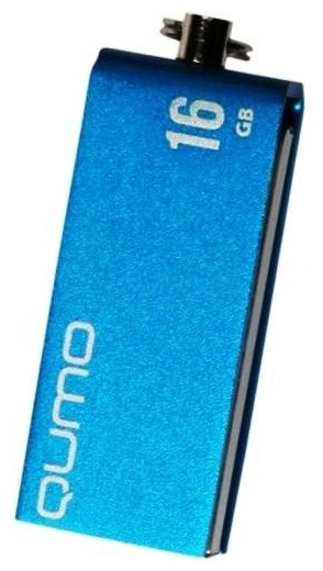 Флешка Qumo Fold Blue 16 Гб usb 2.0 Flash Drive влагозащищеная - синяя