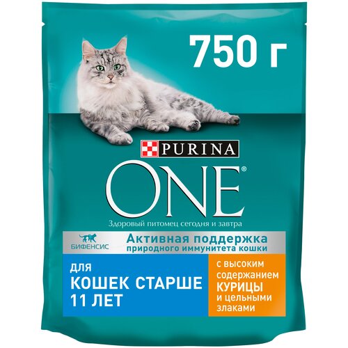 Сухой корм Purina ONE® для кошек старше 11 лет с курицей 750 г
