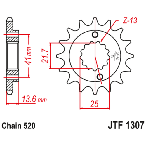 Запчасти JT Звезда ведущая , JT 1307.15