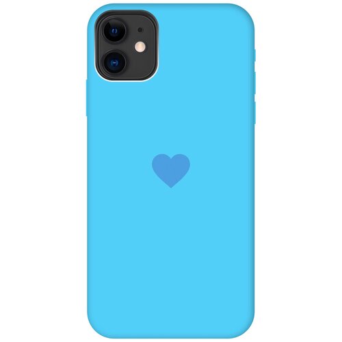 Силиконовый чехол на Apple iPhone 11 / Эпл Айфон 11 с рисунком Heart Soft Touch голубой силиконовый чехол на apple iphone 11 эпл айфон 11 с рисунком relaxing turtle soft touch голубой