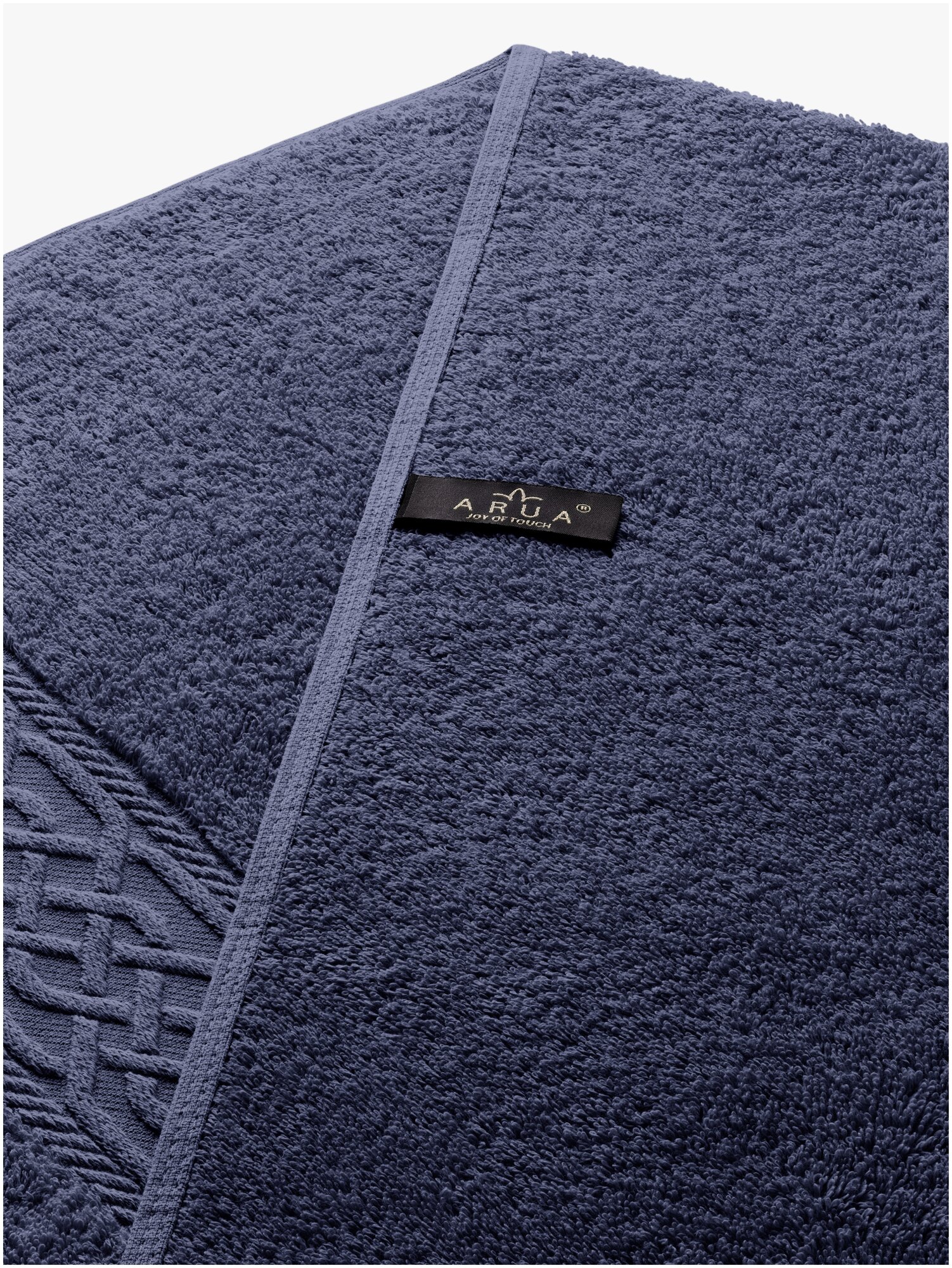 Полотенце махровое ARUA, жаккардовые 50*90 +/-2см хлопчатобумажное, гладкокрашеное, модель "Кристиан" синий - фотография № 3