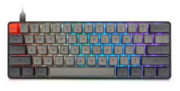 Игровая клавиатура Skyloong GK61 SK61, синие свичи Gateron Blue, серая/черная, русская раскладка