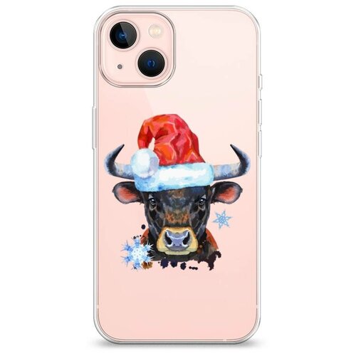 фото Силиконовый чехол "funny christmas cow" на apple iphone 13 / айфон 13 case place